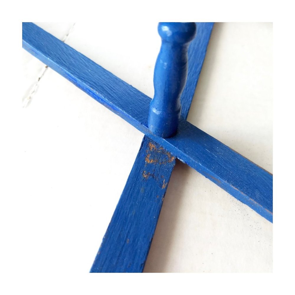 VTG Painted Blue Wood Expandable Peg Rack Coffee - Picture 5 of 6